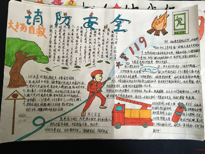 消防安全手抄報(bào)資料，火警119