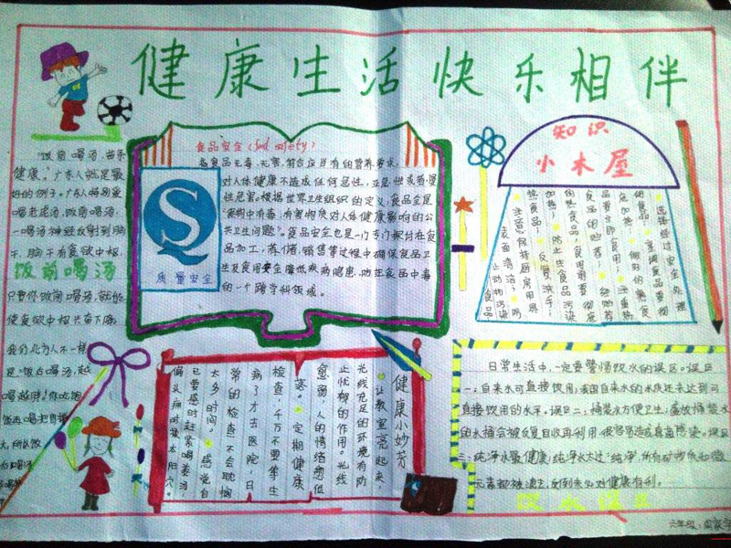 暑假食品安全手抄報，健康生活快樂相伴