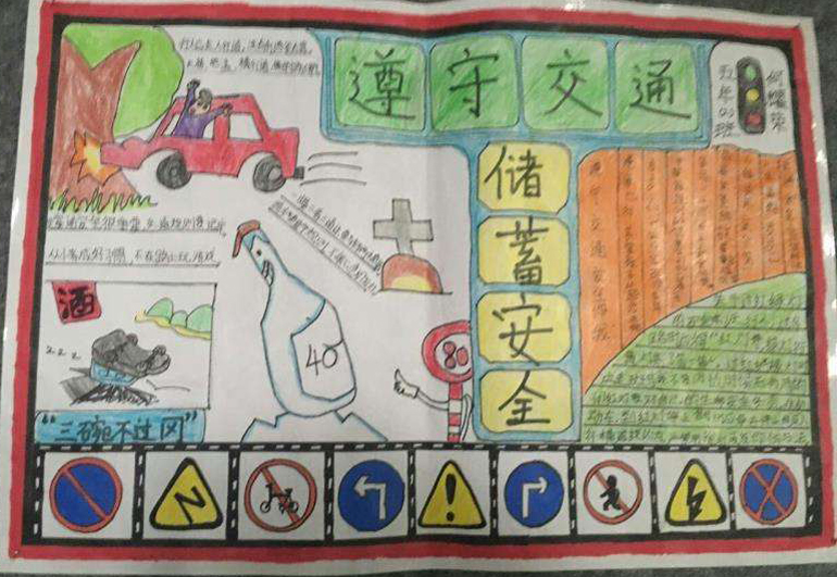 交通安全手抄報(bào)，遵守交通規(guī)則儲(chǔ)蓄安全