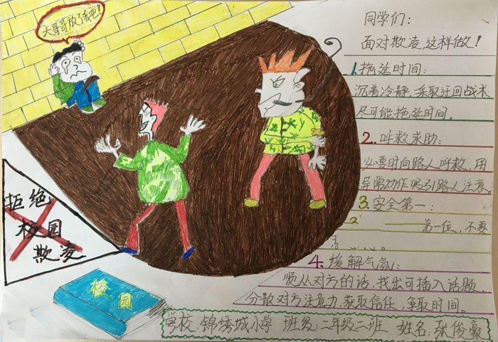 拒絕校園暴力的手抄報