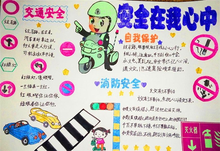 交通安全手抄報,安全教育手抄報
