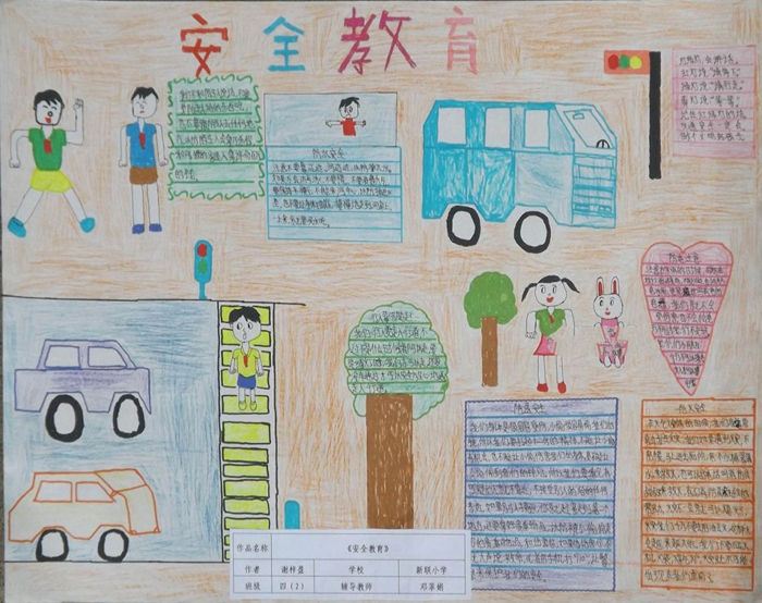 小學(xué)生安全教育手抄報(bào)，心存安全