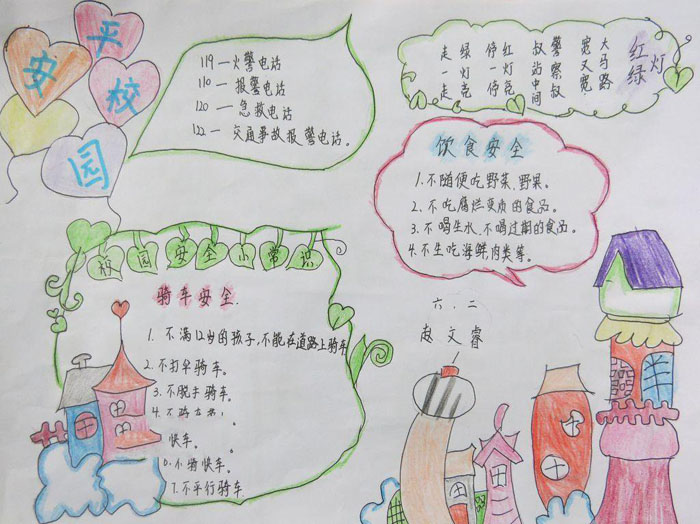 關(guān)于安全的手抄報圖片，安全伴我行