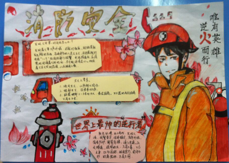 消防安全手抄報資料，最帥的逆行者