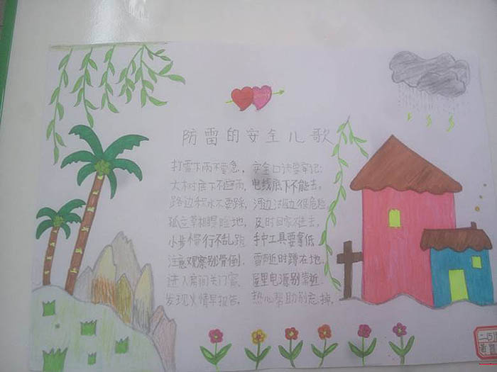 安全知識(shí)手抄報(bào)，防雷安全兒歌