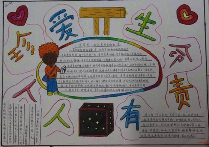 關(guān)于安全的手抄報(bào)圖片，珍愛(ài)生命人人有責(zé)