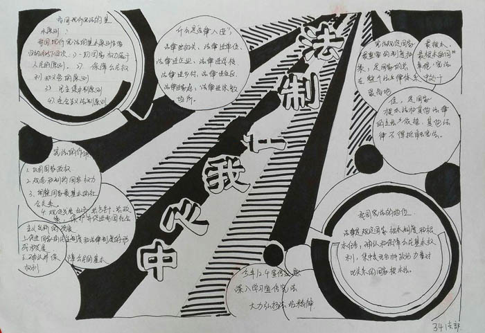 法制手抄報，法制在我心中