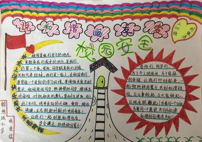 安全教育手抄報，校園安全