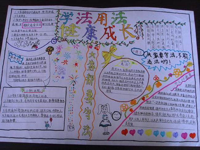 關(guān)于法律的手抄報(bào)內(nèi)容，學(xué)法用法健康成長