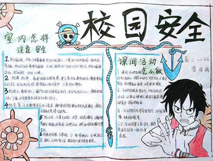 安全伴我行手抄報，校園安全