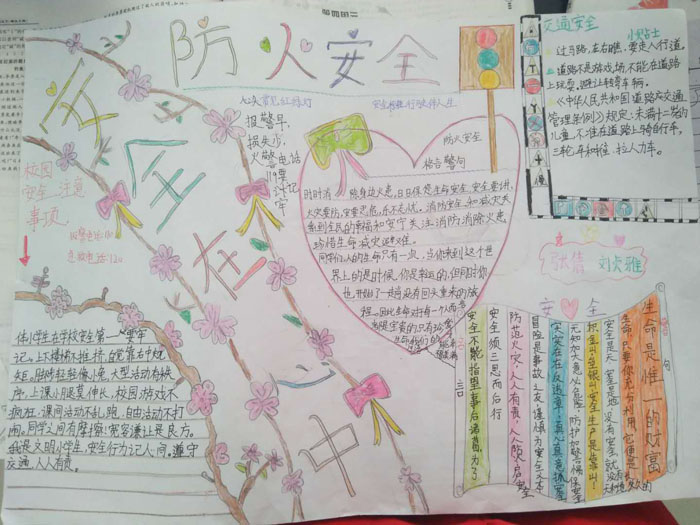 小學(xué)生安全教育手抄報(bào)圖片，安全在心中