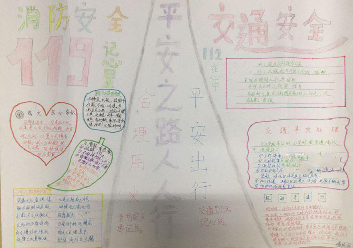 好看的安全手抄報(bào)圖片大全，平安之路人人行