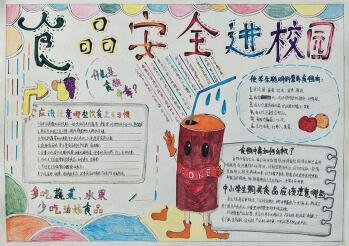 簡(jiǎn)單的食品安全手抄報(bào)圖片，食品安全進(jìn)校園