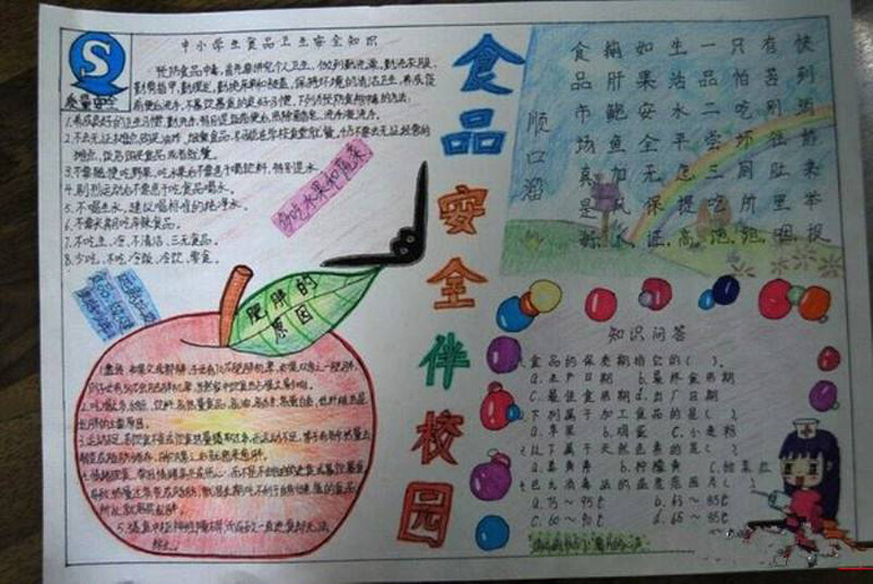 食品安全手抄報，食品安全伴校園