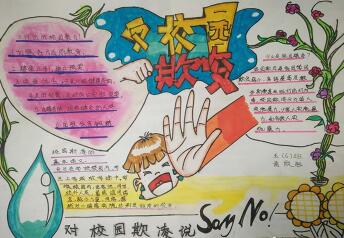 校園安全手抄報簡單又漂亮，反校園欺凌