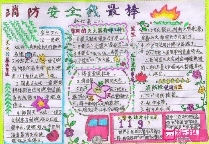 消防安全手抄報內(nèi)容，消防安全我最棒