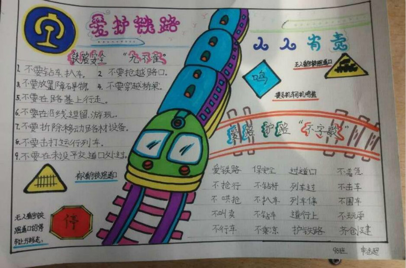 愛護(hù)鐵路手抄報(bào)圖片大全