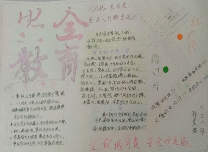 安全教育手抄報圖片，安全價更高
