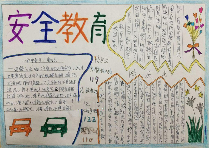 漂亮的小學(xué)生安全教育手抄報(bào)
