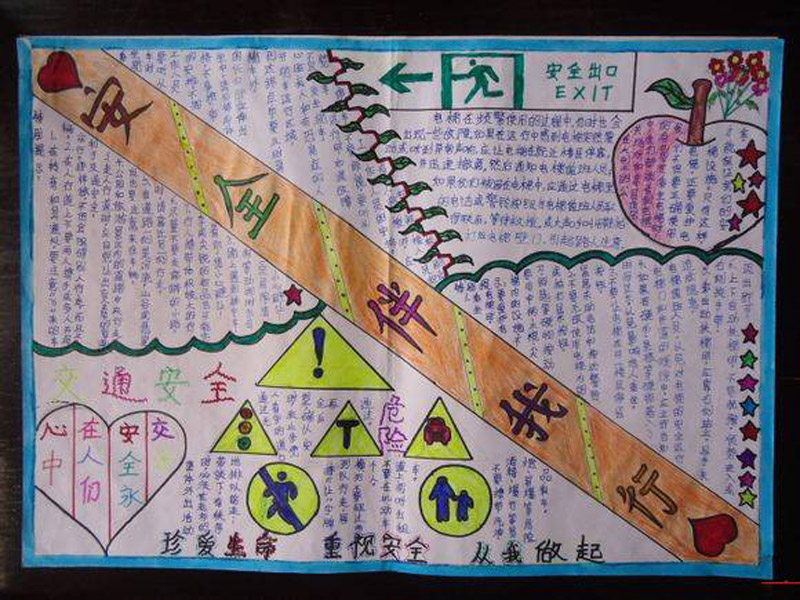 暑假交通安全手抄報(bào)，安全伴我行