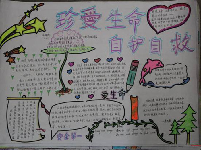 安全教育手抄報(bào)，珍愛(ài)生命自護(hù)自救