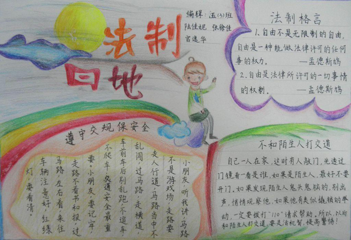 法制教育手抄報圖片，法制園地