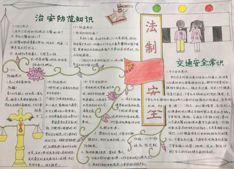 安全手抄報圖片大全，治安防范知識