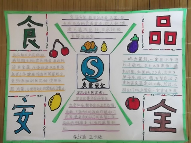 小學食品安全手抄報圖片