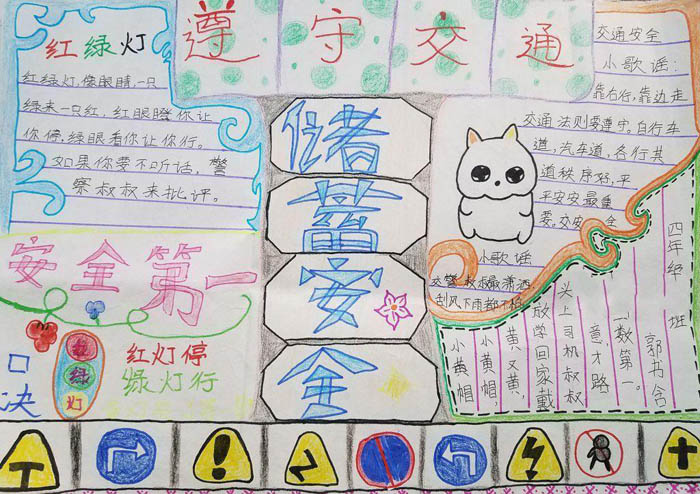 簡單的安全手抄報圖片，儲蓄安全