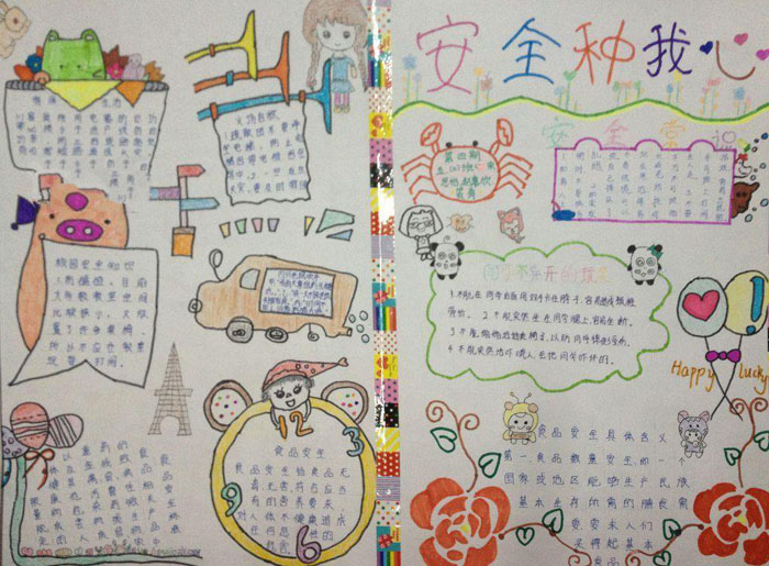 關(guān)于安全的手抄報圖片，安全種我心