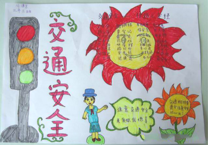 關(guān)于交通安全手抄報(bào)，注意交通安全