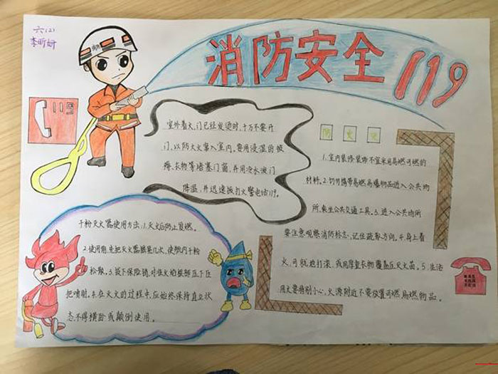 消防安全知識(shí)手抄報(bào)，消防安全119