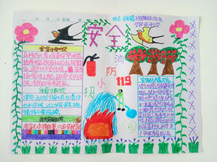 小學(xué)生安全手抄報(bào)圖片，安全小知識(shí)
