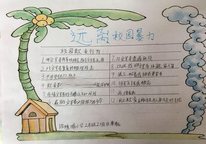 拒絕校園暴力的手抄報，遠離校園暴力