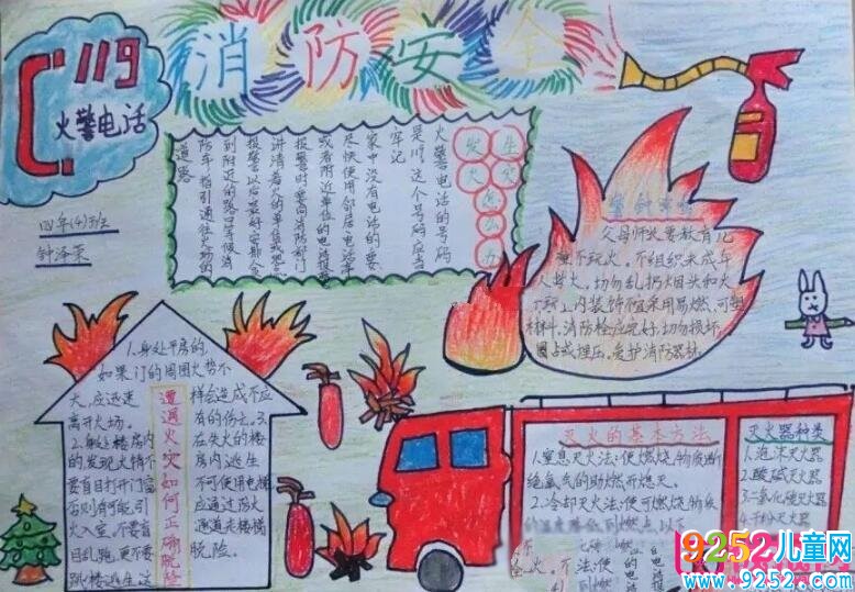 消防安全<a href=http://www.inspiredelm.com/shouchaobao/ target=_blank class=infotextkey>手抄報(bào)</a>圖片大全，安全小衛(wèi)士（6張）