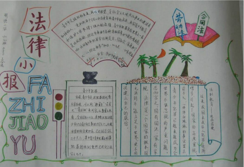 普法知識手抄報，法制手抄報圖片
