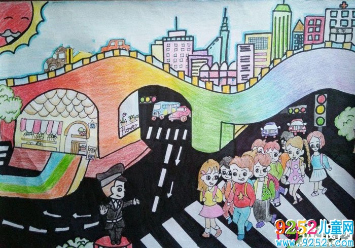 小學(xué)生交通安全<a href=http://www.inspiredelm.com/shouchaobao/ target=_blank class=infotextkey>手抄報(bào)</a>，禮讓斑馬線