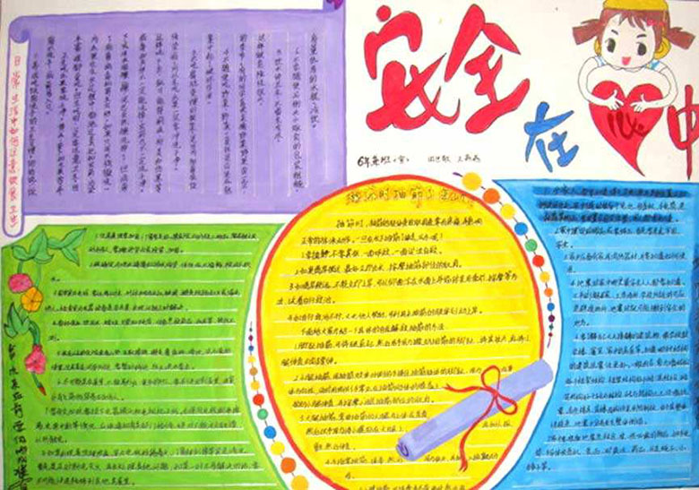 六年級安全教育手抄報內(nèi)容，安全在我心