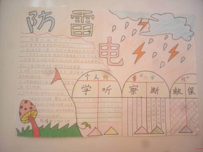 安全的手抄報(bào)，防雷電手抄報(bào)