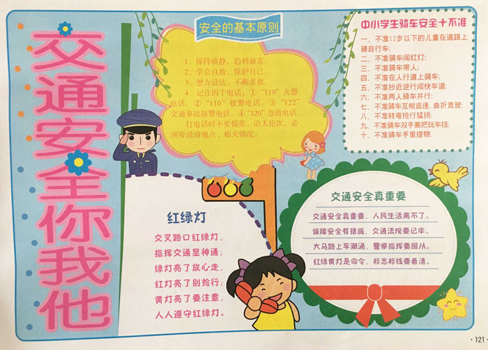 交通安全手抄報圖片，交通安全須重視