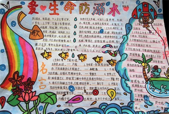關(guān)于防溺水的手抄報(bào)，珍愛(ài)生命預(yù)防溺水