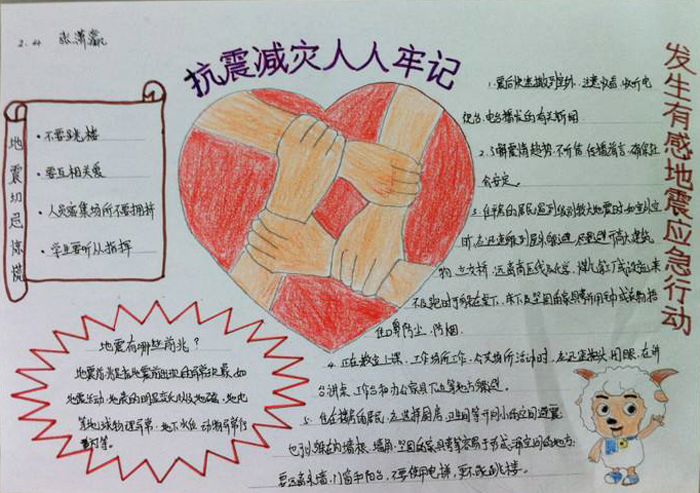 防震減災(zāi)手抄報，防震減災(zāi)人人牢記