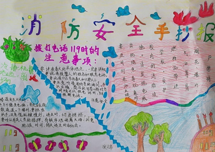 消防安全手抄報(bào)圖片，冷靜逃離火場