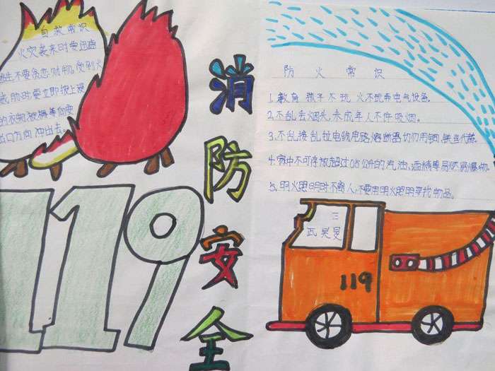 關于消防安全的手抄報，防火常識