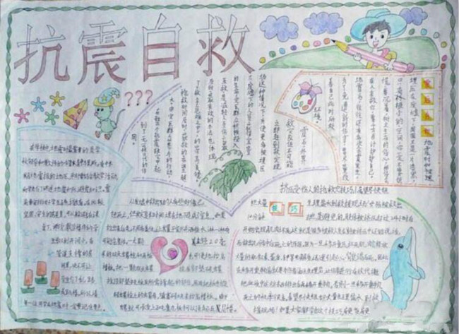 抗震自救防震減災(zāi)手抄報(bào)