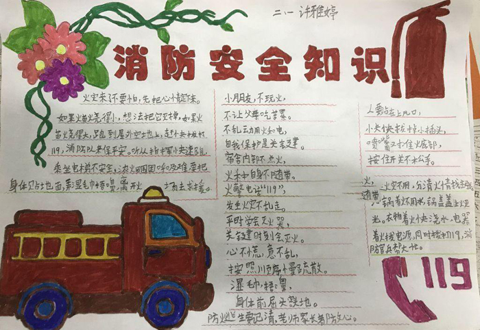 好看的消防安全手抄報圖片，火災預防