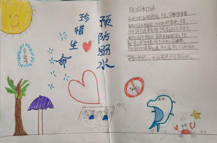 珍愛生命預防溺水手抄報，防溺水口訣