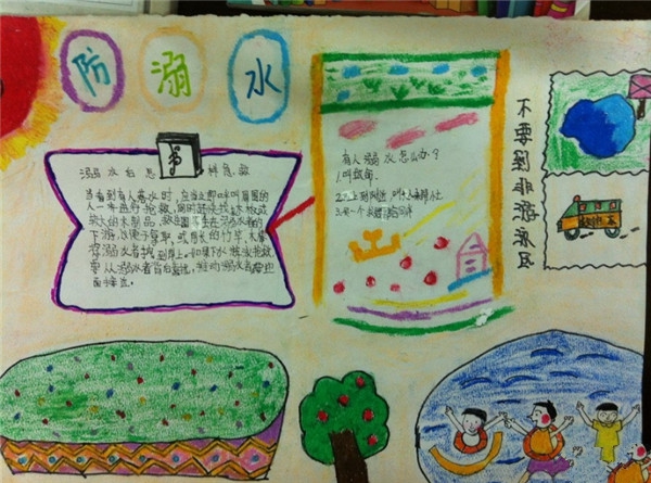 小學(xué)一年級(jí)防溺水手抄報(bào)，不要到非游泳區(qū)