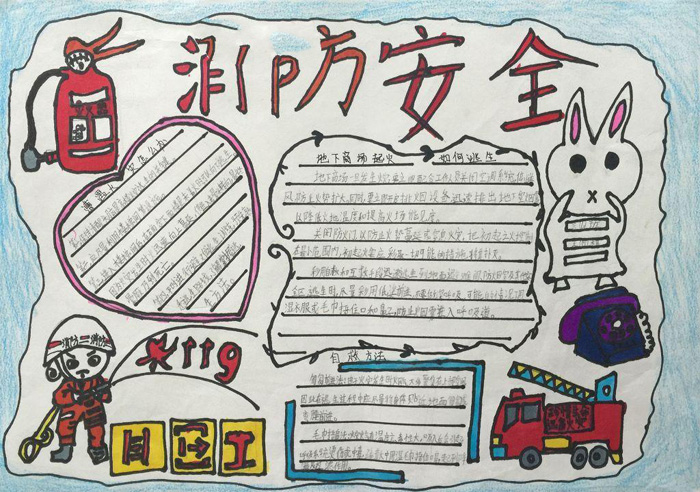 消防安全手抄報(bào)圖片，自救方法