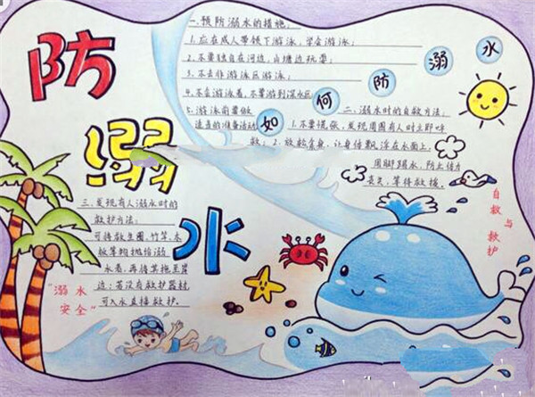 防溺水手抄報